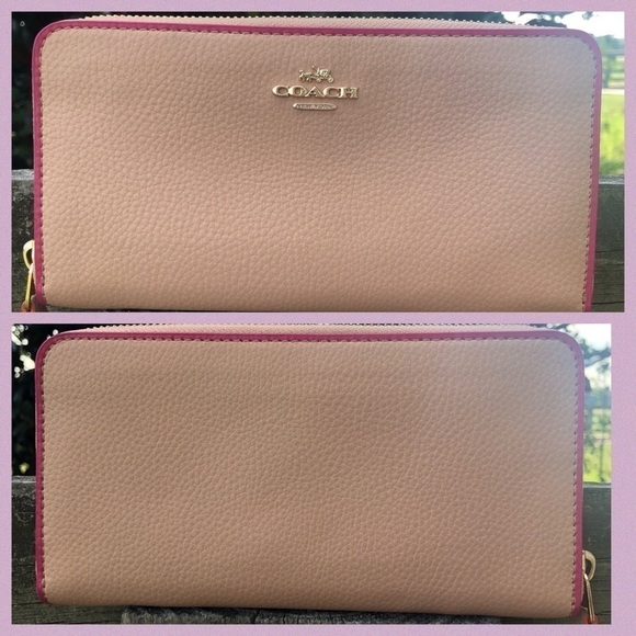 Coach Nude Edgepaint Beige Beechwood Pink Wallet - Picture 1 of 3